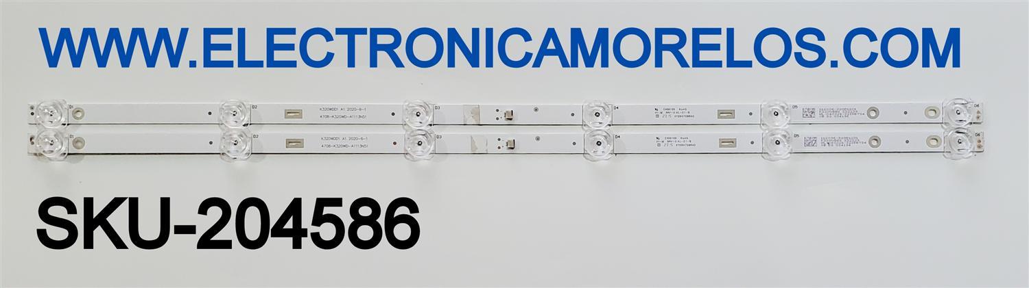 LEDS PARA TV JVC (2 PIEZAS) NUMERO DE PARTE 4708-K320WD-A1113N51 / K320WDD1 A1 / YSDL 4700RA0 / 110206-320D1021 / K320WDD1 / DISPLAY LC320DXQ (SM)(A8) / MODELO SI32RF